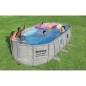 Kit Piscine hors sol - BESTWAY - Power Steel - 549 x 274 x 122 cm - Ovale (Avec pompe de filtration, échelle, bâche)