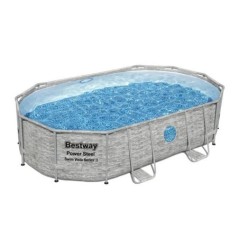 Piscine hors sol BESTWAY - Power Steel- 488 x 305 x 107 cm - Ovale - Filtre a sable et accessoires