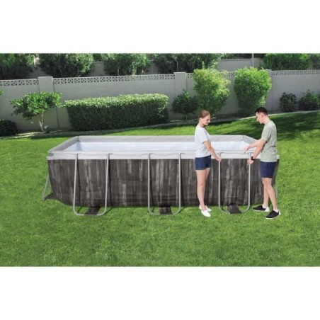 Kit Piscine hors sol tubulaire BESTWAY - Power Steel - 404 x 201 x 100 cm - Rectangulaire (Filtre a sable, échelle, diffuseur