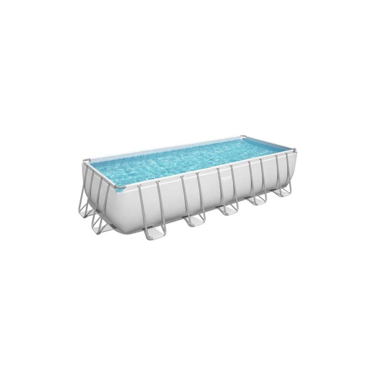 Kit Piscine hors sol tubulaire BESTWAY Power Steel - 640 x 274 x 132 cm - Rectangulaire (Filtre, échelle, diffuseur, bâche)