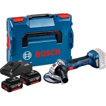 Meuleuse angulaire Bosch Professional GWS 18V-7 + 2 batteries 4,0Ah + Chargeur GAL 18V-40 + L-Boxx - 06019H9005