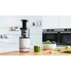 Extracteur de jus - BOSCH - MESM500W VitaExtract - Blanc/chrome - 150 W - 1 vitesse + reverse - syst. de sécurité sur le couve