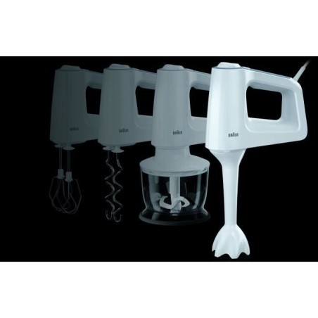 Batteur et mixeur électrique MultiMix 3 - BRAUN - HM3105WH - 500W - 5 vitesses + Pulse - PowerBell
