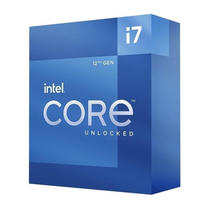 Processeur - INTEL - Core i7-12700K - 12 coeurs (8P+4E) - Socket LGA1700 - Chipset Série 600 - TDP 125W (BX8071512700K)