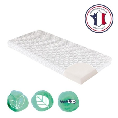 CANDIDE - Matelas De Berceau Fresh 50x83x5cm, Sans Traitement, Idéal Cododo, Thermorégulant, Fabriqué En France, Garantie 5 A