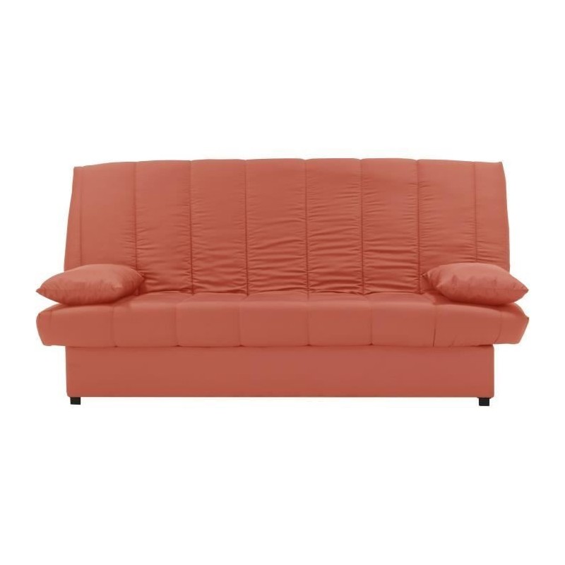 Banquette clic clac 3 places - Tissu 100% coton Terracotta - Style Contemporain - L 190 x P92 cm - MILA Banquette clic clac 3 places - Tissu 100% coton Terracotta - Style Contemporain - L 190 x P92 cm - MILA