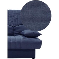 Clic clac 3 places THELMA - Tissu Soro bleu foncé - Couchage 125x190 cm - L190 x P92 x H96 cm