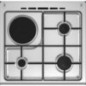 Cuisiniere mixte CONTINENTAL EDISON CECM60FCS - 3 feux gaz + 1 électrique - L59,8 x P61 xH83 cm - Silver Cuisiniere mixte CONTINENTAL EDISON CECM60FCS - 3 feux gaz + 1 électrique - L59,8 x P61 xH83 cm - Silver