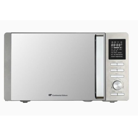 Micro-ondes combiné - CONTINENTAL EDISON - CEMO25SG13S3 - Silver - 25 L - Porte Miroir - 1400 W - Grill 1200 W - Convection 120