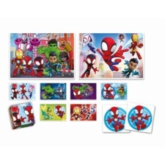 Clementoni - Edukit - Spidey -Coffret apprentissage 4 en 1 - 2 puzzles, 1 mémo, 1 jeu de 6 cubes - Fabriqué en Italie - Dés 4