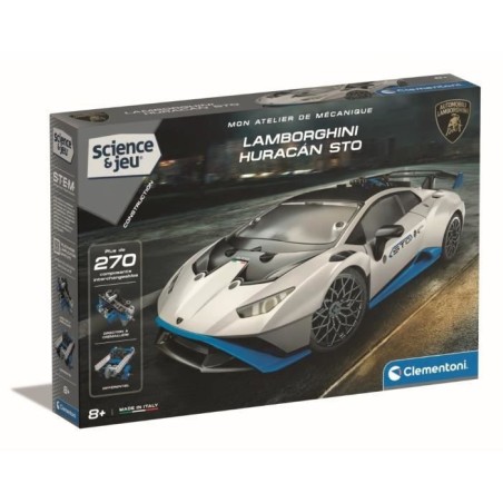CLEMENTONI - Lamborghini Huracan STO a construire - Roues orientables - Manuel illustré et application pour visualisation 3D - 