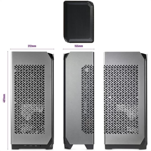 Boîtier PC - COOLER MASTER - NCORE 100 MAX, SFF, Gris, 850W, ATX, 120mm Ventilateurs, 2.5 SSD