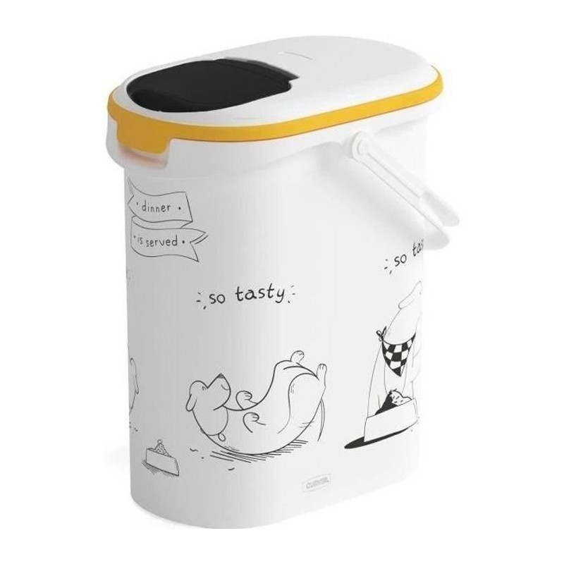 CURVER Conteneur a croquettes pour chien 4 kg - 10L - Le diner et servi CURVER Conteneur a croquettes pour chien 4 kg - 10L - Le diner et servi