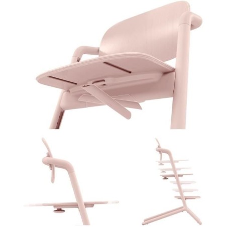 CYBEX - Chaise haute évolutive - Pack 3 en 1 -  LEMO 2 - Rose - Réglable en hauteur et en profondeur - Set bébé inclus