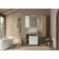 Ensemble Meuble salle de bain HAMBOURG L78 - Vasque + 2 Tiroirs + 3 niches + Colonne - Coloris chene clair et laqué blanc Ensemble Meuble salle de bain HAMBOURG L78 - Vasque + 2 Tiroirs + 3 niches + Colonne - Coloris chene clair et laqué blanc