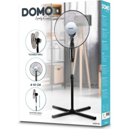 Ventilateur sur pied - DOMO - DO8140 - 40 W - 3 Vitesses - Oscillation automatique - Hauteur réglable