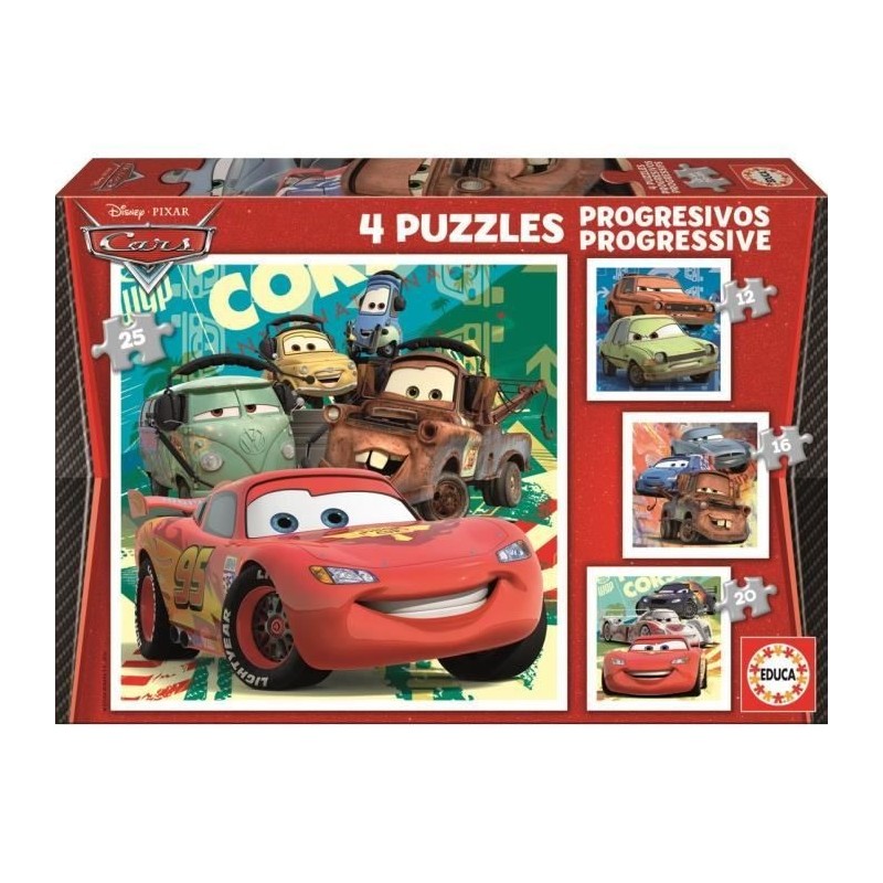 Puzzle progressif CARS - Garçon et Fille - A partir de 3 ans - Dessins animés et BD Puzzle progressif CARS - Garçon et Fille - A partir de 3 ans - Dessins animés et BD