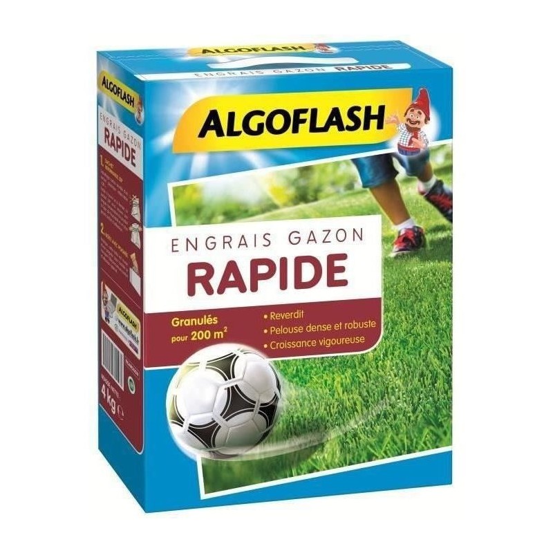 ALGOFLASH Engrais Gazon Action Rapide - 4kg ALGOFLASH Engrais Gazon Action Rapide - 4kg