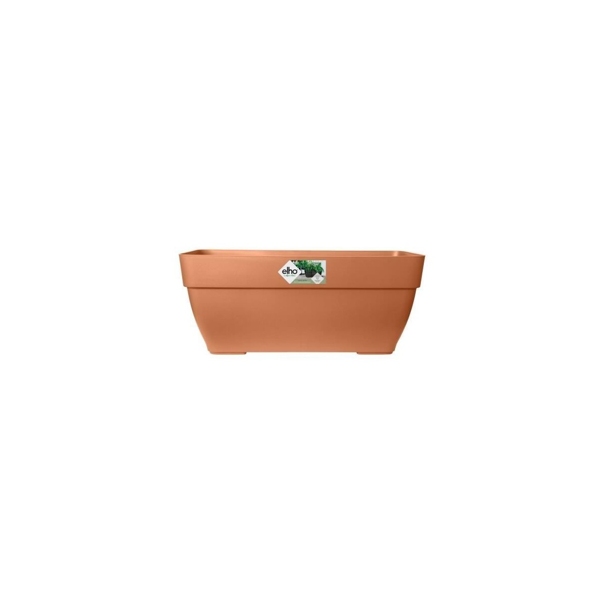 Elho Vibia Campana Bac a fleurs Terrasse 80 - Marron - L 77 x B 35 x H 33 cm - extérieur - 100% recyclé
