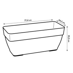 Elho Vibia Campana Bac a fleurs Terrasse 80 - Marron - L 77 x B 35 x H 33 cm - extérieur - 100% recyclé