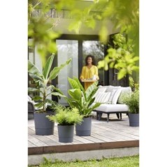 Pot de fleur Elho Plastique Carré Greensense Aqua Care Gris Charbon 29,5 x 29,,5 x H 29,1 cm 15 L