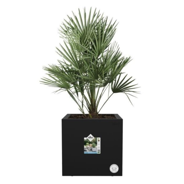 Elho Vivo Next Square 40 Bac a fleurs - Noir - Ø 39 x H 38 cm - intérieurextérieur - 100% recyclé