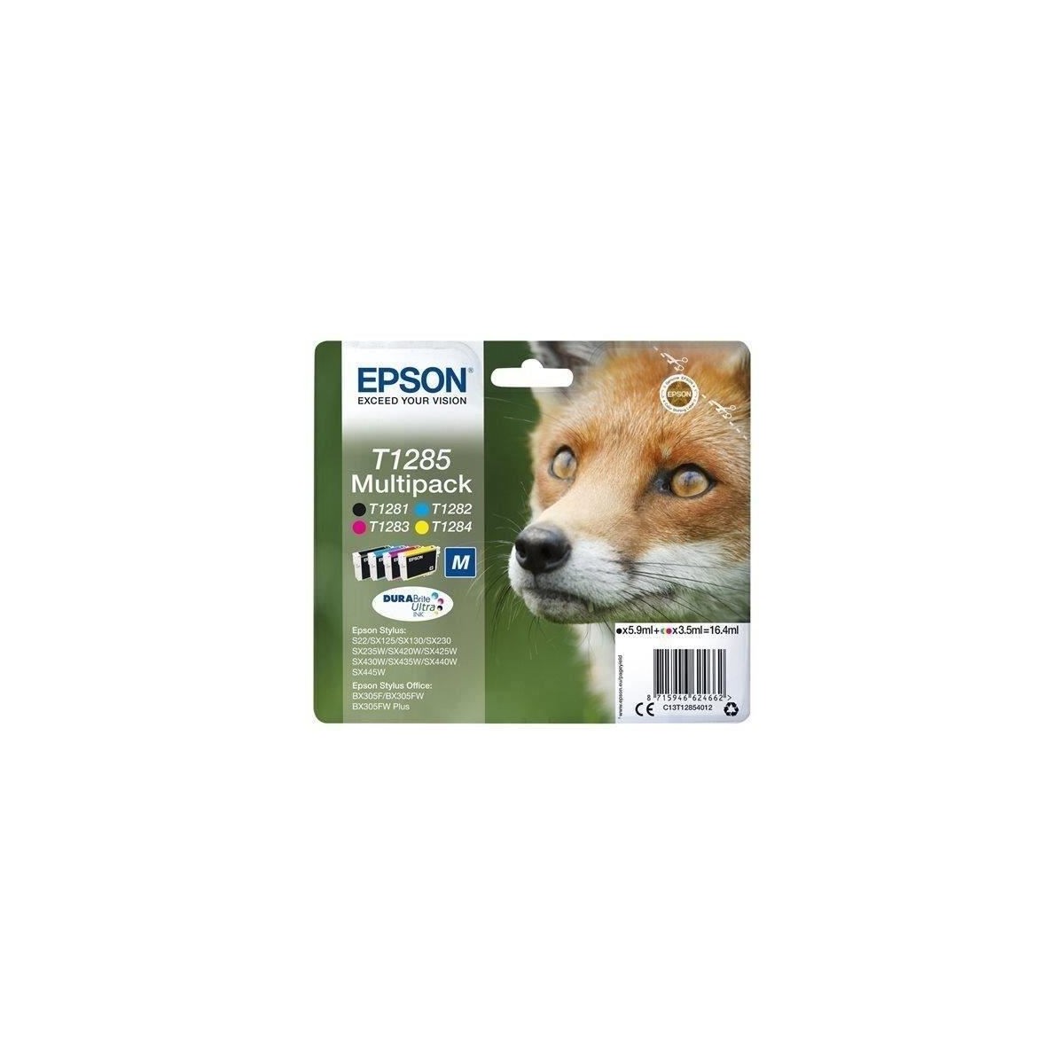 EPSON Multipack T1285 - Renard - Noir, Cyan, Magenta, Jaune (C13T12854012)