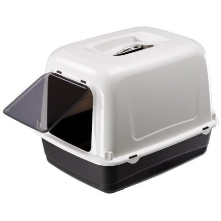 Maison de toilette pour chat CLEAR CAT 10 - Plastique - Filtre a charbon actif - Porte - FERPLAST