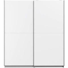 Armoire 2 portes coulissantes - Panneaux de particules - Blanc - L 170,3 x P 61,2 x H 190,5 cm - ULOS