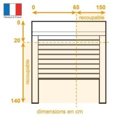 Volet roulant double parois H140 cm x L150 cm PVC recoupable en largeur et hauteur - Manoeuvre électrique filaire - Coloris Bla
