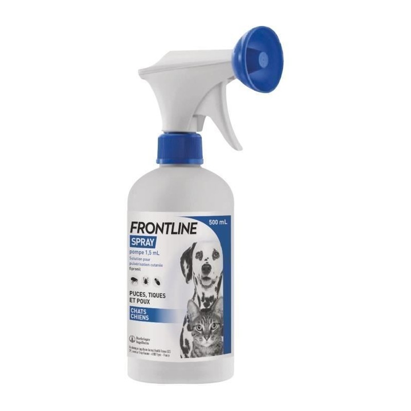 FRONTLINE Spray 250 ml - Puces, tiques, poux - Chien et chat FRONTLINE Spray 250 ml - Puces, tiques, poux - Chien et chat