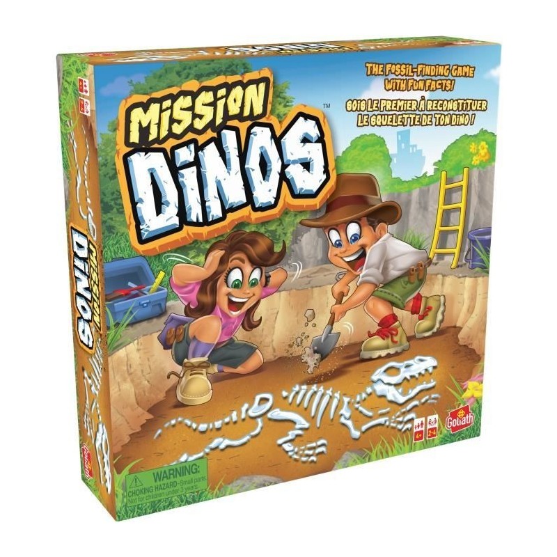 Mission Dinos, Jeu de société enfants, Jeu de plateau ludo-éducatif, 2 a 4 joueurs, GOLIATH, Des 4 ans Mission Dinos, Jeu de société enfants, Jeu de plateau ludo-éducatif, 2 a 4 joueurs, GOLIATH, Des 4 ans