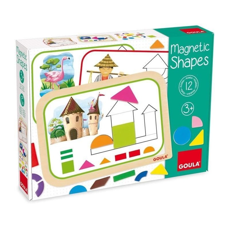 Jeu éducatif - GOULA - Coffret formes magnétiques - 12 activités avec 24 pieces en bois Jeu éducatif - GOULA - Coffret formes magnétiques - 12 activités avec 24 pieces en bois