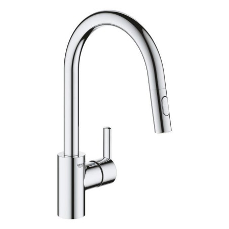 GROHE Robinet de cuisine évier Feel, douchette extractible, rotation 360°, bec en U, inverseur 2 jets, mitigeur cuisine 314860