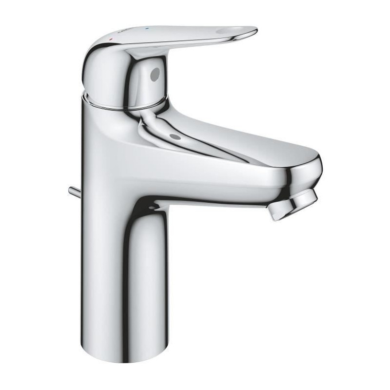 Mitigeur monocommande lavabo - GROHE Swift - 24328001 - Chromé - Taille M - Ouverture Eau Froide - Economie d'eau -Tirette et v Mitigeur monocommande lavabo - GROHE Swift - 24328001 - Chromé - Taille M - Ouverture Eau Froide - Economie d'eau -Tirette et v