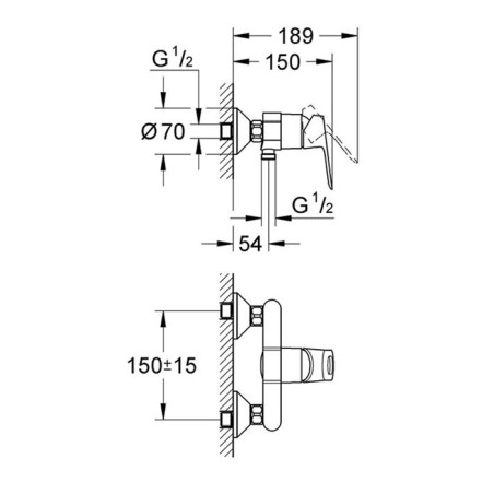Mitigeur de douche monocommande BAULOOP avec cartouche céramique - GROHE - 23340-000