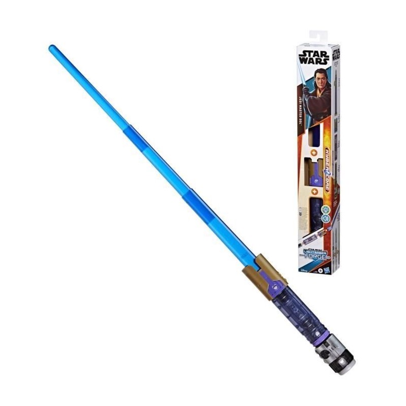 Sabre laser électronique Maître Jedi Sol, bleu personnalisable officiel sous licence Star Wars Lightsaber Forge Kyber Core, de Sabre laser électronique Maître Jedi Sol, bleu personnalisable officiel sous licence Star Wars Lightsaber Forge Kyber Core, de