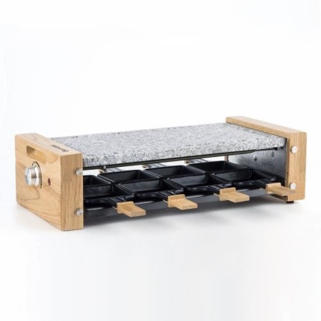 Raclette et pierre a cuire HKoeNIG - WOD8 - 8 personnes - 1200W - Design bois