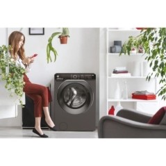 Lave-linge hublot HOOVER H-WASH 500 HWP49AMBCR/1-S - 9 kg - Induction - 1400 trs/min - Classe A - connecté - vapeur - Anthracit