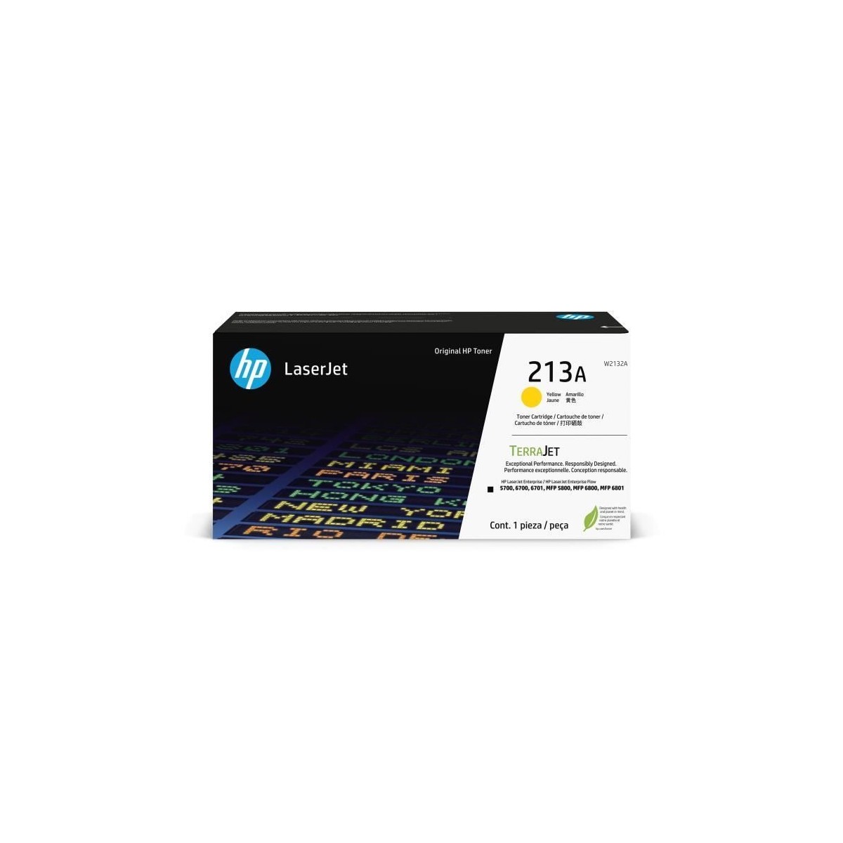 Cartouche de Toner HP 213A Jaune Authentique (W2132A) pour HP LaserJet Enterprise 5700 / 6700 / MFP 5800 / 6800 /6801