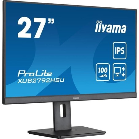 Ecran PC - IIYAMA PROLITE XUB2792HSU-B6 - 27 1920x1080 - Dalle IPS - 0,4ms - 100Hz - HDMI / DisplayPort - Réglable en hauteur+P