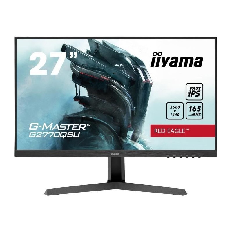Ecran PC Gamer - IIYAMA - G-Master Red Eagle - G2770QSU-B1 - 27 WQHD - 0,5ms - 165Hz - HDMI / DisplayPort - FreeSync premium