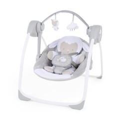 INGENUITY Balancelle bébé électrique compacte - Petit Mouton, 6 vitesses de balancement, 3 réglages de minuterie, 12 mélodi