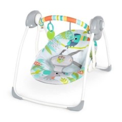 BRIGHT STARTS Balancelle bébé électrique compacte  Toucan, 6 vitesses balancement, 2 position d'inclinaison