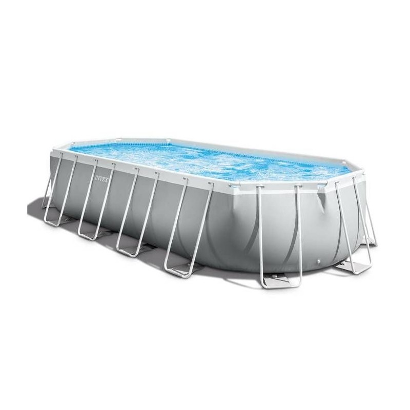 Kit Piscine hors sol tubulaire INTEX - Pris Frame - 610 x 305 x 122 cm - Ovale (Pompe, bâche, tapis de sol et échelle) - 26798 Kit Piscine hors sol tubulaire INTEX - Pris Frame - 610 x 305 x 122 cm - Ovale (Pompe, bâche, tapis de sol et échelle) - 26798