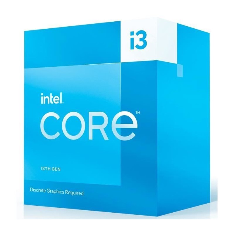 Processeur Intel Core i3-13100F - INTEL - 3.4 GHz / 4.5 GHz - 4 coeurs - 12 Mo de cache Processeur Intel Core i3-13100F - INTEL - 3.4 GHz / 4.5 GHz - 4 coeurs - 12 Mo de cache