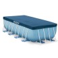 Bâche de protection pour piscine rectangulaire tubulaire INTEX - 28037 -  3,90m x 1,80m - Couleur Bleu