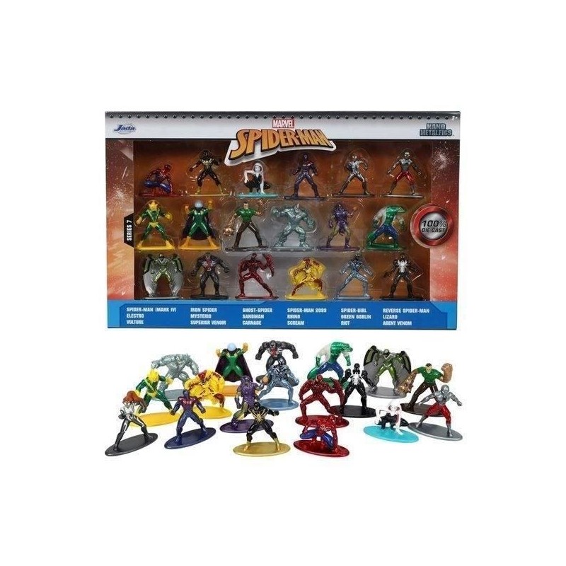 Coffret Spiderman - SIMBA.DICKIE.GROUP - 18 figurines 4cm en métal - Multicolore - Blanc - Enfant