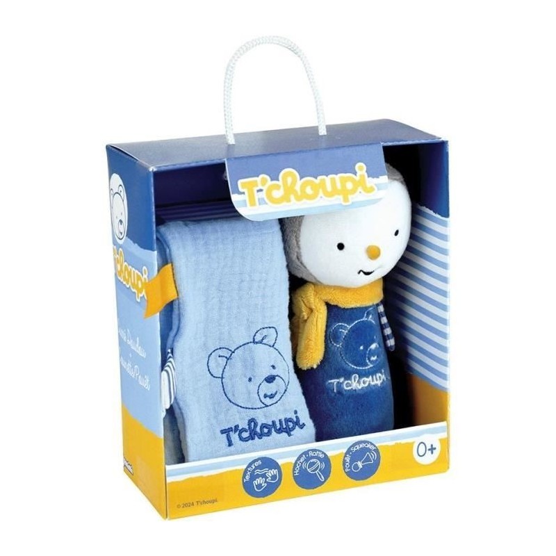 T'choupi Baby Coffret Naissance avec Doudou et Peluche Hochet +/- 25 cm - JEMINI - Idéal pour un cadeau de naissance. T'choupi Baby Coffret Naissance avec Doudou et Peluche Hochet +/- 25 cm - JEMINI - Idéal pour un cadeau de naissance.
