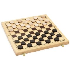 Jeu de Dames en Bois - Jeujura - 8131 - Coffret Pliant - 30x30x2cm - Fabrication Française